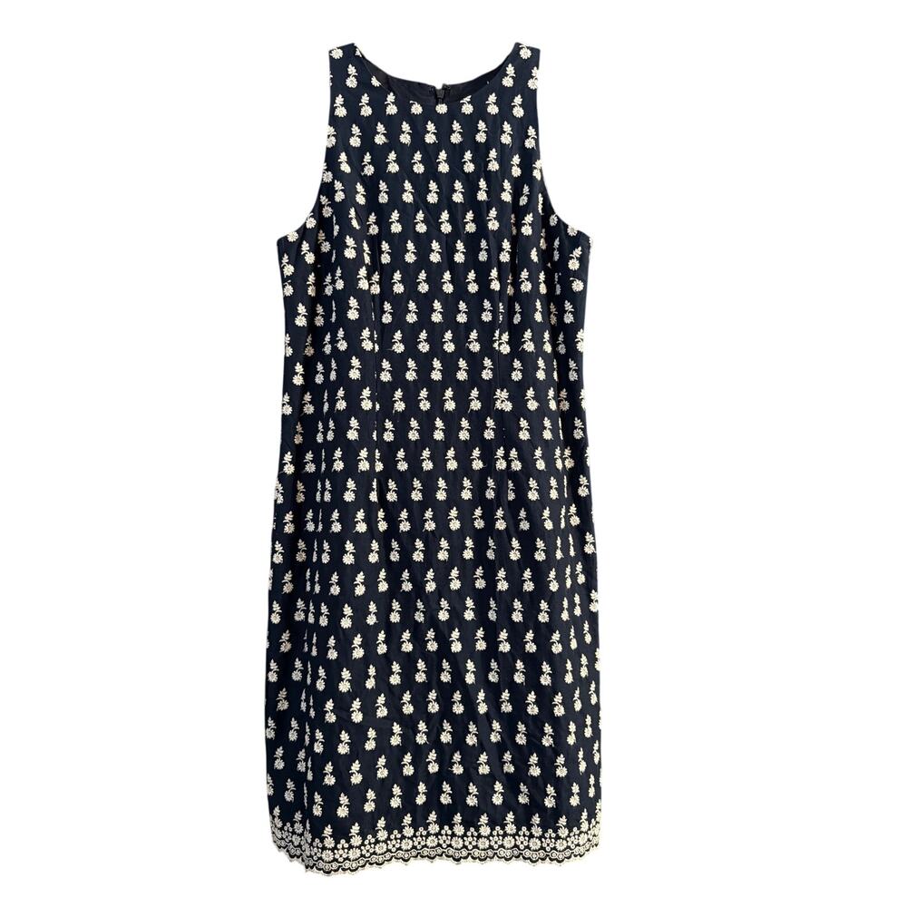 Ann Taylor Petite Women's Blue & White Sleeveless Floral Dress Size 00 00P New